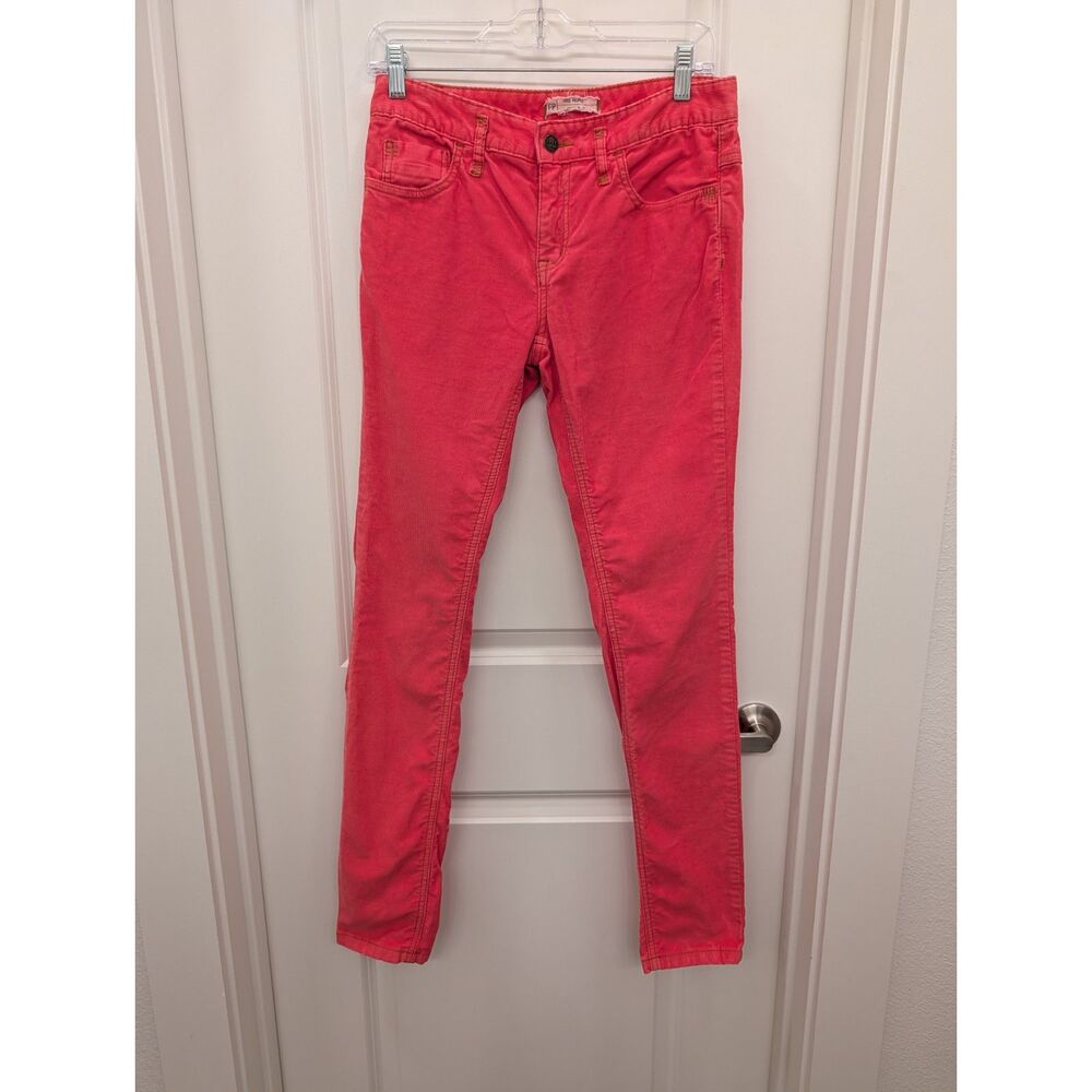 Free People We The Free Size 28 Orange Coral Pink Low Rise Skinny Corduroy Pants